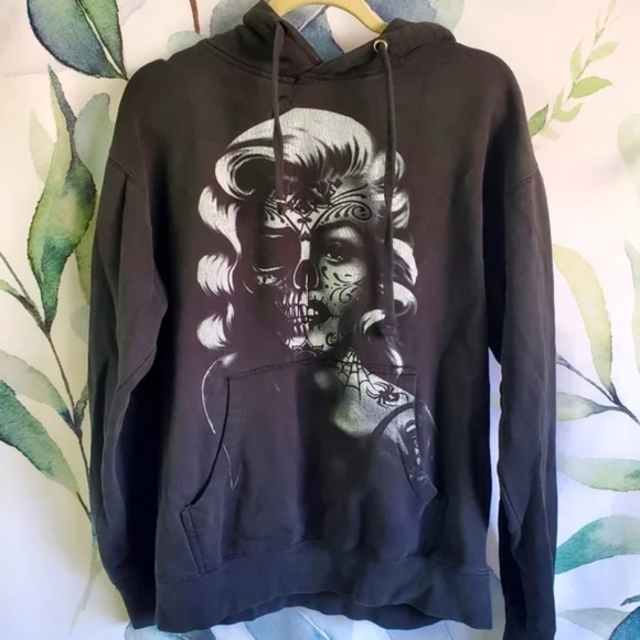 Marilyn Monroe Other - TEN | Marilyn Monroe Skull Pullover Hoodie sz S [flaw]